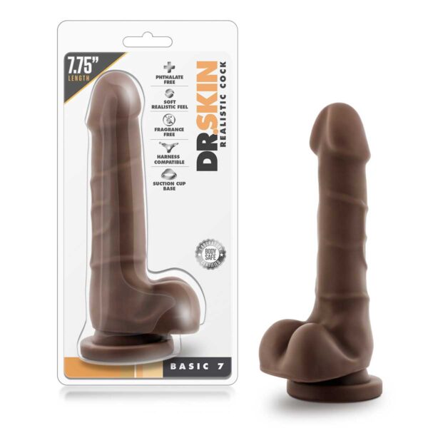 Dildo Realistic Dr Skin Chocolate 7.75 Inch Dildo Realistic Dr Skin Chocolate 7.75 Inch