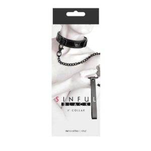 Zgarda Cu Lesa Sinful Black 1 Inch Collar
