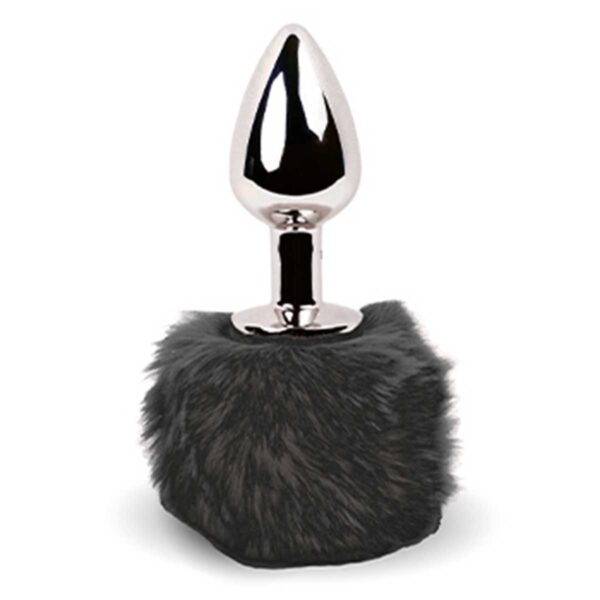 Dildo Anal Metalic Bunny Tails Black Dildo Anal Metalic Bunny Tails Black