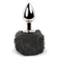 Dildo Anal Metalic Bunny Tails Black