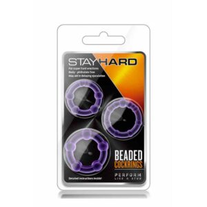Set Inele Penis Stay Hard Beaded Cockrings Purple