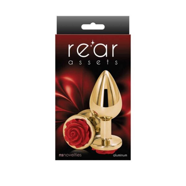 Dildo Anal Metalic Rear Assets Rose Gold Red Medium Dildo Anal Metalic Rear Assets Rose Gold Red Medium