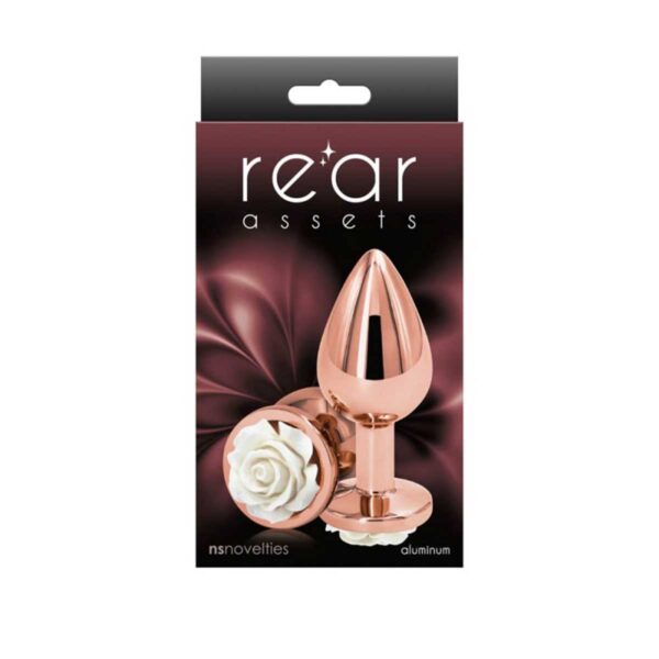 Dildo Anal Metalic Rear Assets Rose Gold White Medium Dildo Anal Metalic Rear Assets Rose Gold White Medium