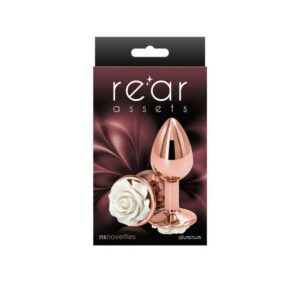 Dildo Anal Metalic Rear Assets Rose Gold White Small