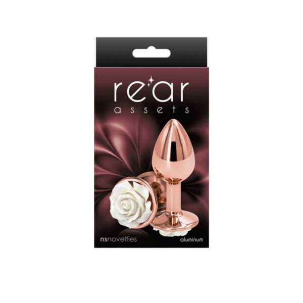 Dildo Anal Metalic Rear Assets Rose Gold White Small Dildo Anal Metalic Rear Assets Rose Gold White Small