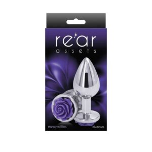 Dildo Anal Metalic Rear Assets Rose Silver Purple Medium