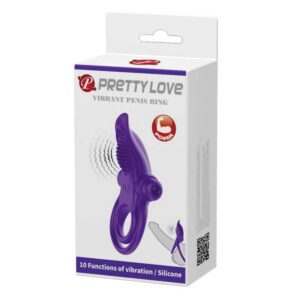 Inel Cu Vibratie Pretty Love Double 10 Functii Purple