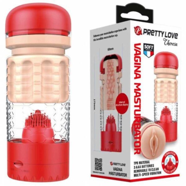 Masturbator Cu Vibratii Pretty Love Vagina Emily Red Masturbator Cu Vibratii Pretty Love Vagina Emily Red