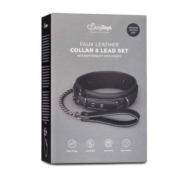 Zgarda Cu Lesa Easytoys Faux Leather Collar Lead Set2 Zgarda Cu Lesa Easytoys Faux Leather Collar Lead Set2