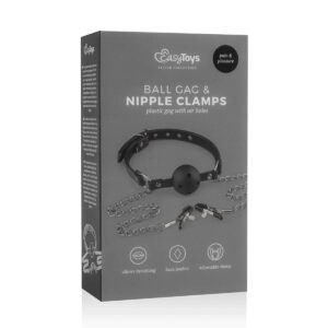 Calus De Gura EasyToys Ball Gag With Nipple Clamps