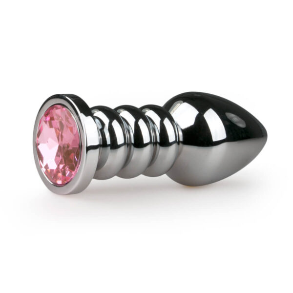 Dildo Anal Metalic Silver Butt Plug No 19 With Diamond Pink Dildo Anal Metalic Silver Butt Plug No 19 With Diamond Pink