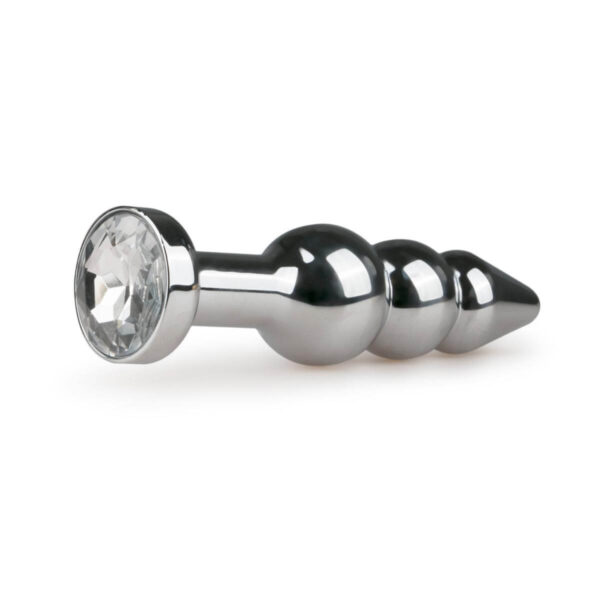 Dildo Anal Metalic Silver Butt Plug No 5 With Diamond Clear Dildo Anal Metalic Silver Butt Plug No 5 With Diamond Clear