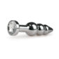 Dildo Anal Metalic Silver Butt Plug No 5 With Diamond Clear