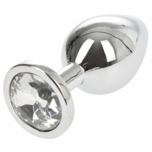 Dildo Anal Metalic Large With Diamond Clear