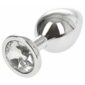 Dildo Anal Metalic Large With Diamond Clear