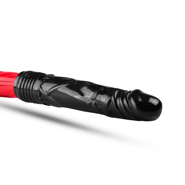 Bici Double Pleasure Dildo Flogger Black & Red Bici Double Pleasure Dildo Flogger Black & Red