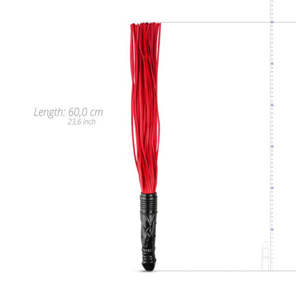 Bici Double Pleasure Dildo Flogger Black & Red Bici Double Pleasure Dildo Flogger Black & Red