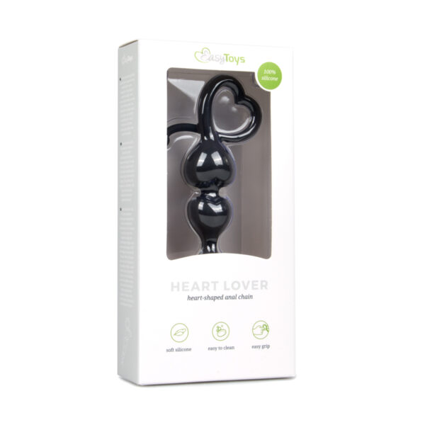 Bile Anale ET Black Anal Beads Heart Lover Bile Anale ET Black Anal Beads Heart Lover