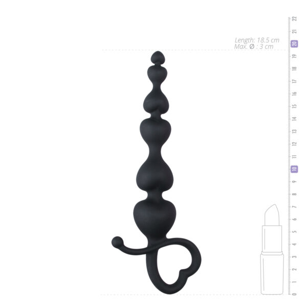 Bile Anale ET Black Anal Beads Heart Lover Bile Anale ET Black Anal Beads Heart Lover
