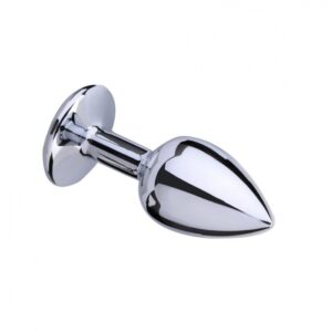 Dildo Anal Metalic Large With Diamond Clear