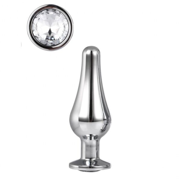 Dildo Anal Metalic Silver Pleasure Plug Medium Dildo Anal Metalic Silver Pleasure Plug Medium