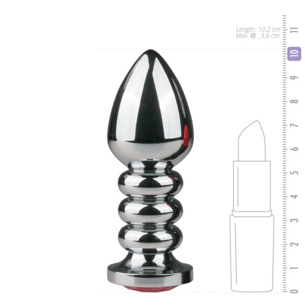 Dildo Anal Metalic Silver Butt Plug No 19 With Diamond Pink Dildo Anal Metalic Silver Butt Plug No 19 With Diamond Pink