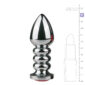 Dildo Anal Metalic Silver Butt Plug No 19 With Diamond Pink
