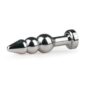 Dildo Anal Metalic Silver Butt Plug No 5 With Diamond Clear