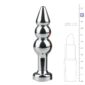 Dildo Anal Metalic Silver Butt Plug No 5 With Diamond Clear