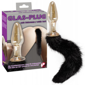 Dildo Sticla Anal Cu Coada