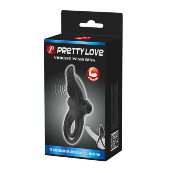 Inel Cu Vibratie Pretty Love Double 10 Functii Black Inel Cu Vibratie Pretty Love Double 10 Functii Black