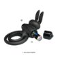 Inel Cu Vibratie Pretty Love Rabbit Double 10 Functii Black