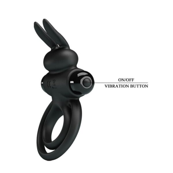 Inel Cu Vibratie Pretty Love Rabbit Double 10 Functii Black Inel Cu Vibratie Pretty Love Rabbit Double 10 Functii Black