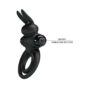 Inel Cu Vibratie Pretty Love Rabbit Double 10 Functii Black