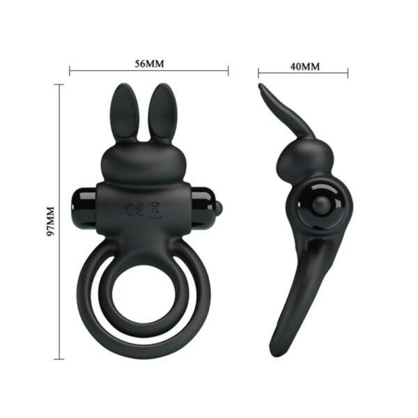 Inel Cu Vibratie Pretty Love Rabbit Double 10 Functii Black Inel Cu Vibratie Pretty Love Rabbit Double 10 Functii Black