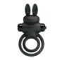 Inel Cu Vibratie Pretty Love Rabbit Double 10 Functii Black