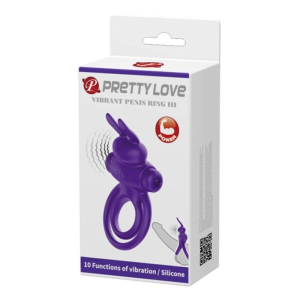 Inel Cu Vibratie Pretty Love Rabbit Double 10 Functii Purple Inel Cu Vibratie Pretty Love Rabbit Double 10 Functii Purple
