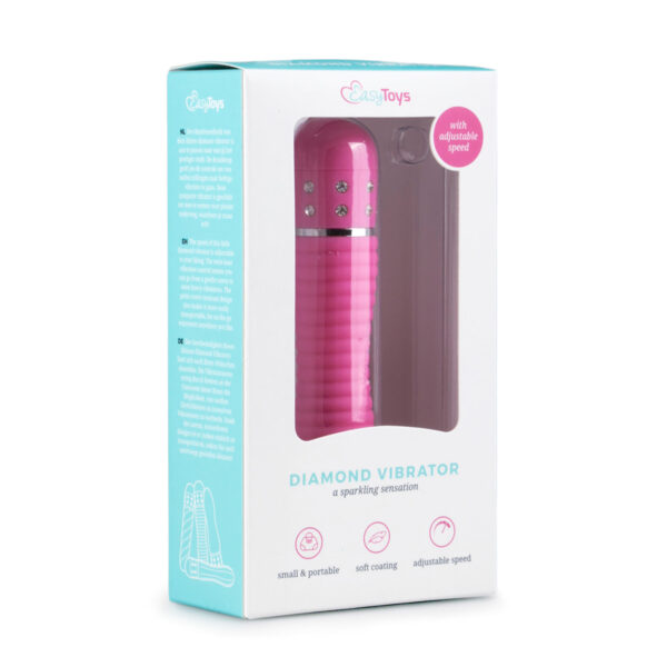 Mini Vibrator ET Diamond Ribbed Pink Mini Vibrator ET Diamond Ribbed Pink