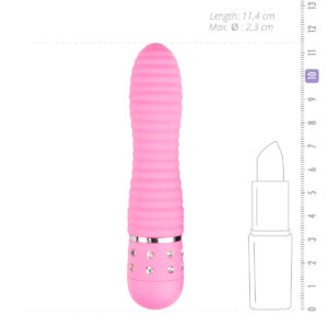 Mini Vibrator ET Diamond Ribbed Pink Mini Vibrator ET Diamond Ribbed Pink