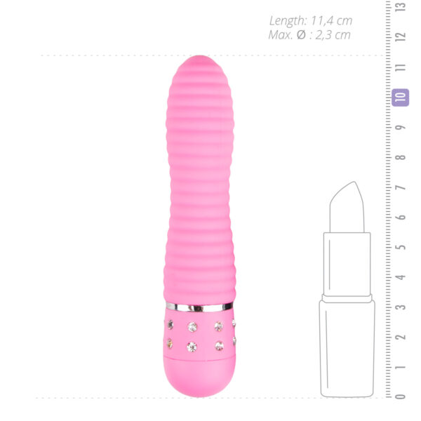 Mini Vibrator ET Diamond Ribbed Pink Mini Vibrator ET Diamond Ribbed Pink