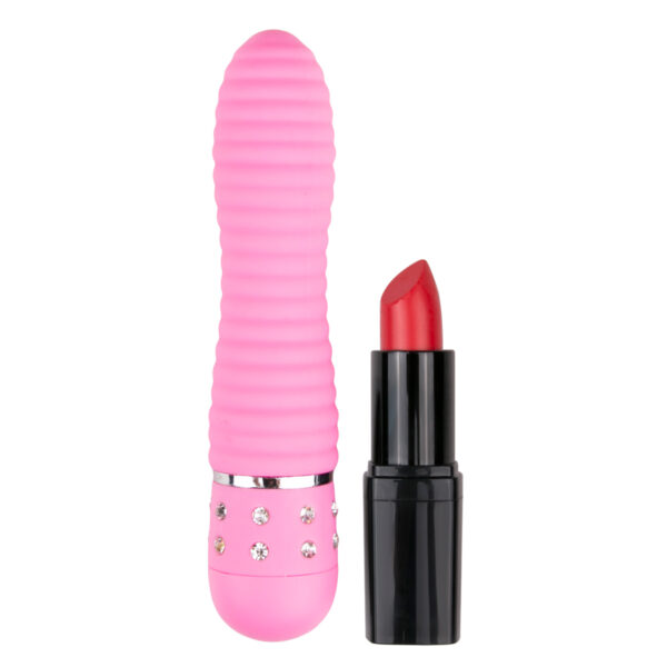 Mini Vibrator ET Diamond Ribbed Pink Mini Vibrator ET Diamond Ribbed Pink