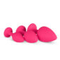 Set 3 Dildo Anal Diamond Plug Set Silicone Pink