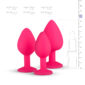 Set 3 Dildo Anal Diamond Plug Set Silicone Pink