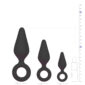 Set 3 Dildo Anal Pointy Plug Set Silicone Black