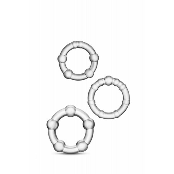 Set Inele Penis Stay Hard Beaded Cockrings Clear Set Inele Penis Stay Hard Beaded Cockrings Clear