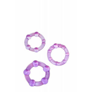 Set Inele Penis Stay Hard Beaded Cockrings Purple Set Inele Penis Stay Hard Beaded Cockrings Purple