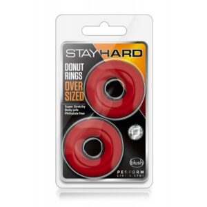 Set Inele Penis Stay Hard Donut Rings Oversized Red