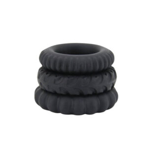 Set Inele Titan 3 In 1 Silicon Rings Black