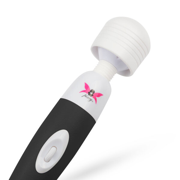 Stimulator Clitoris Pixey Wand Plug In White Black Stimulator Clitoris Pixey Wand Plug In White Black