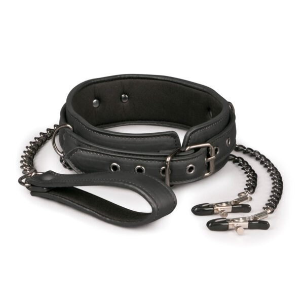 Easytoys Lead & Nipple Clamps Collar Restraint Set Easytoys Lead & Nipple Clamps Collar Restraint Set